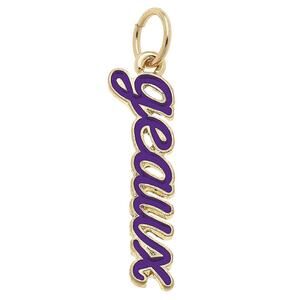 LSU Tigers Enamel Script Charm 18K Gold Plated